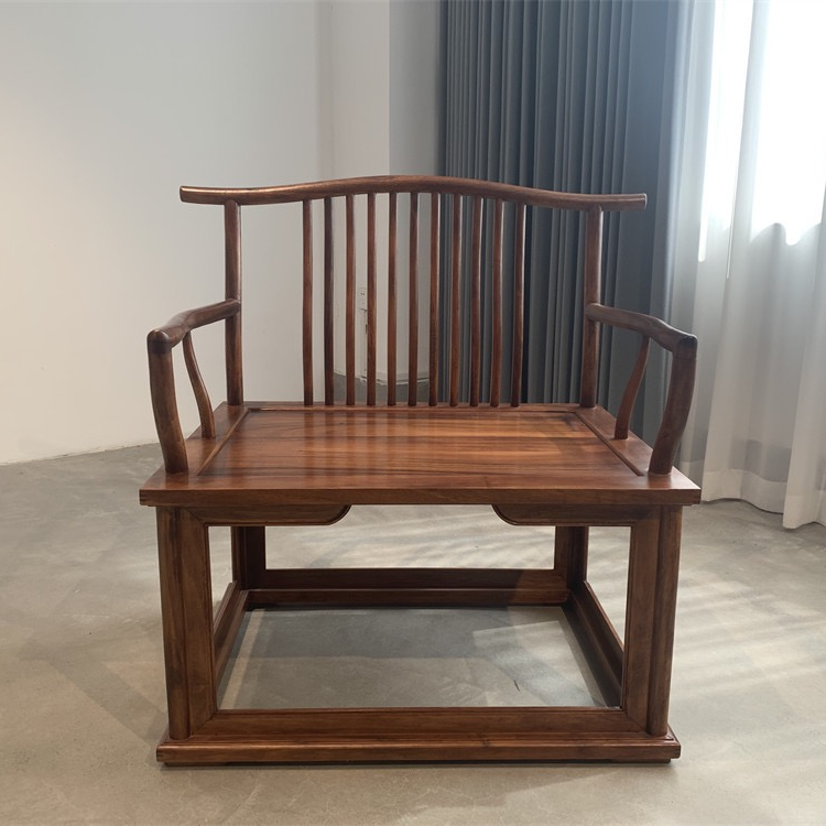 胡桃木大宝座禅椅盘腿打坐椅明式修禅椅宝座新中式盘腿椅中式大禅