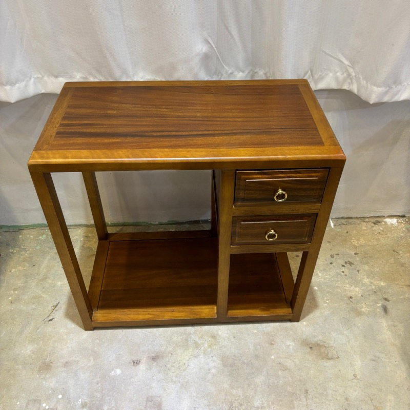 南美胡桃木茶水柜平面双抽茶水柜倒边工艺鱼缸柜餐边柜实木茶车