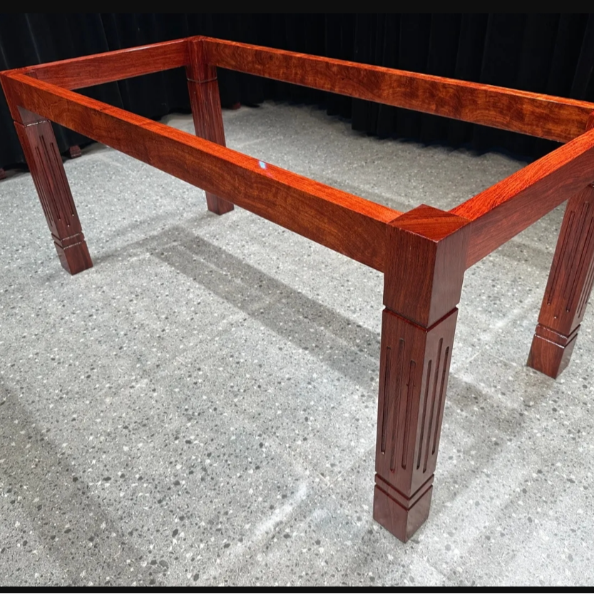  大巴花办公支架红木纯实木方形支架原木框形桌架支撑架脚架