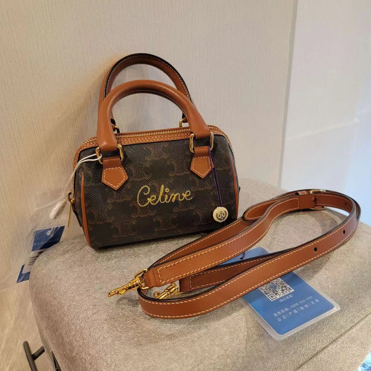 99新 Celine/思琳 nano 刺绣印花 手提包