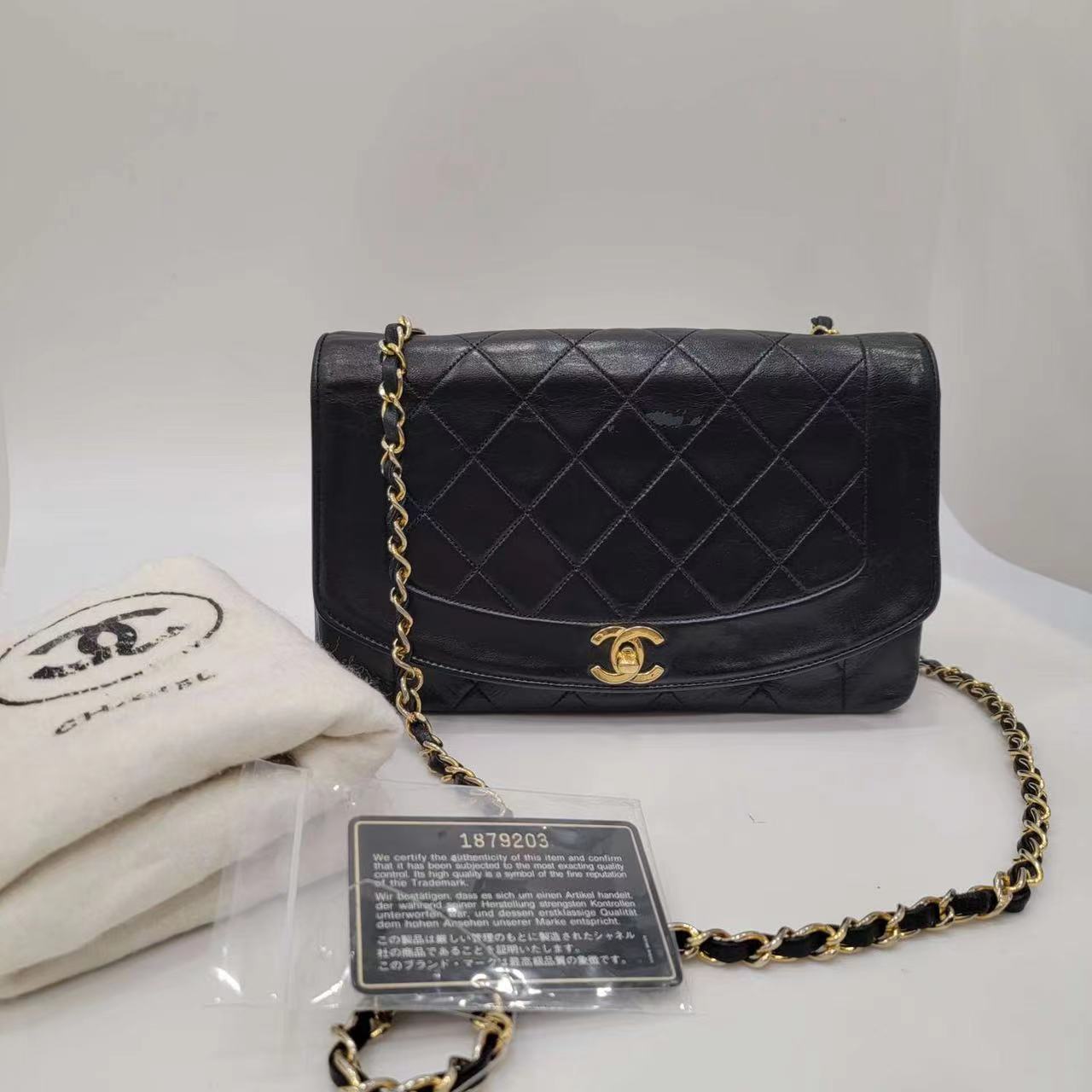 95新 Chanel/香奈儿 中古羊皮戴妃 有身份卡 原尘 1开 1991年