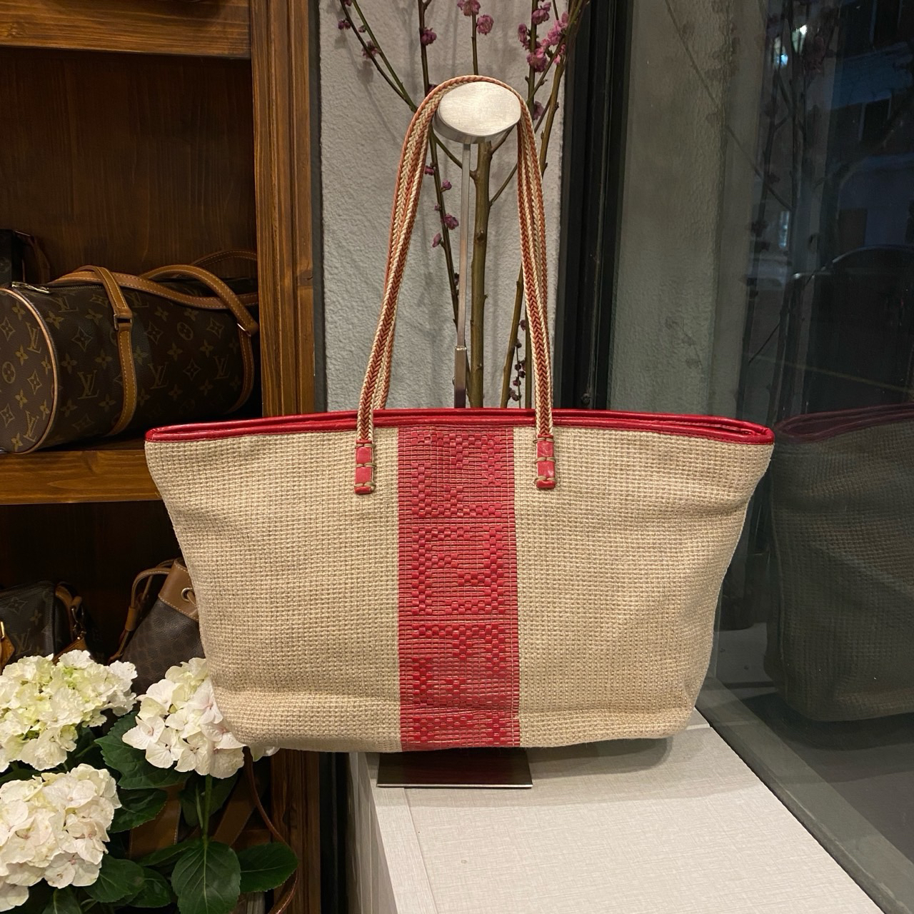 95新 FENDI/芬迪 拼色单肩编织包