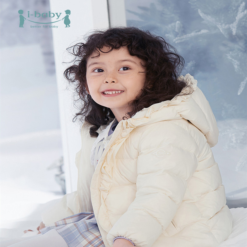 ibaby糖纸边羽绒服女孩宝宝婴幼儿大中小童装冬天季加厚保暖外套