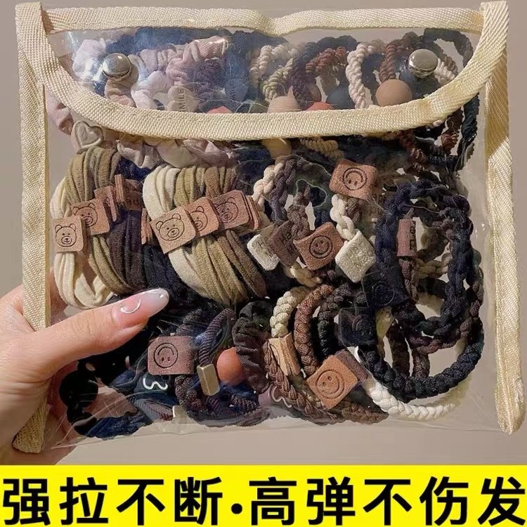 福利抢！【40件套 】2025年新款发圈简约扎头发皮筋女高弹力耐用发绳