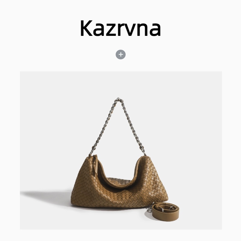 Kazrvna时尚设计感手工编织女士托特包轻奢潮流链条腋下包斜挎包