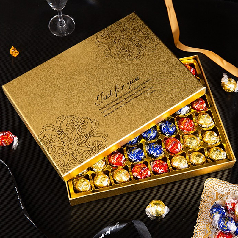 瑞士莲Lindt牛奶夹心黑巧克力球情人新年春节日礼物品送女友礼盒