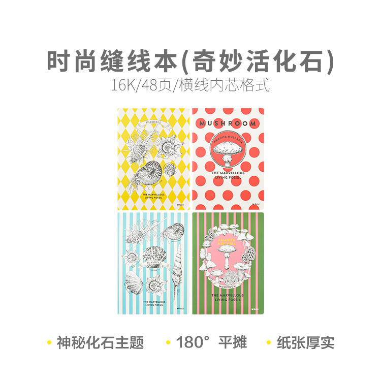 F1646M  晨光16K时尚缝线本48页(奇妙活化石) 