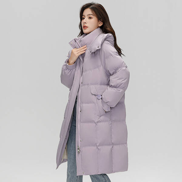 羽绒服女秋冬新款中长款2023户外连帽90白鸭绒保暖时尚