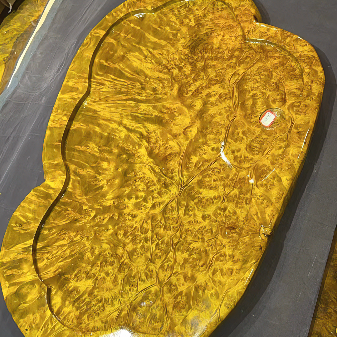 缅甸手工艺品黄金樟整体实木茶盘