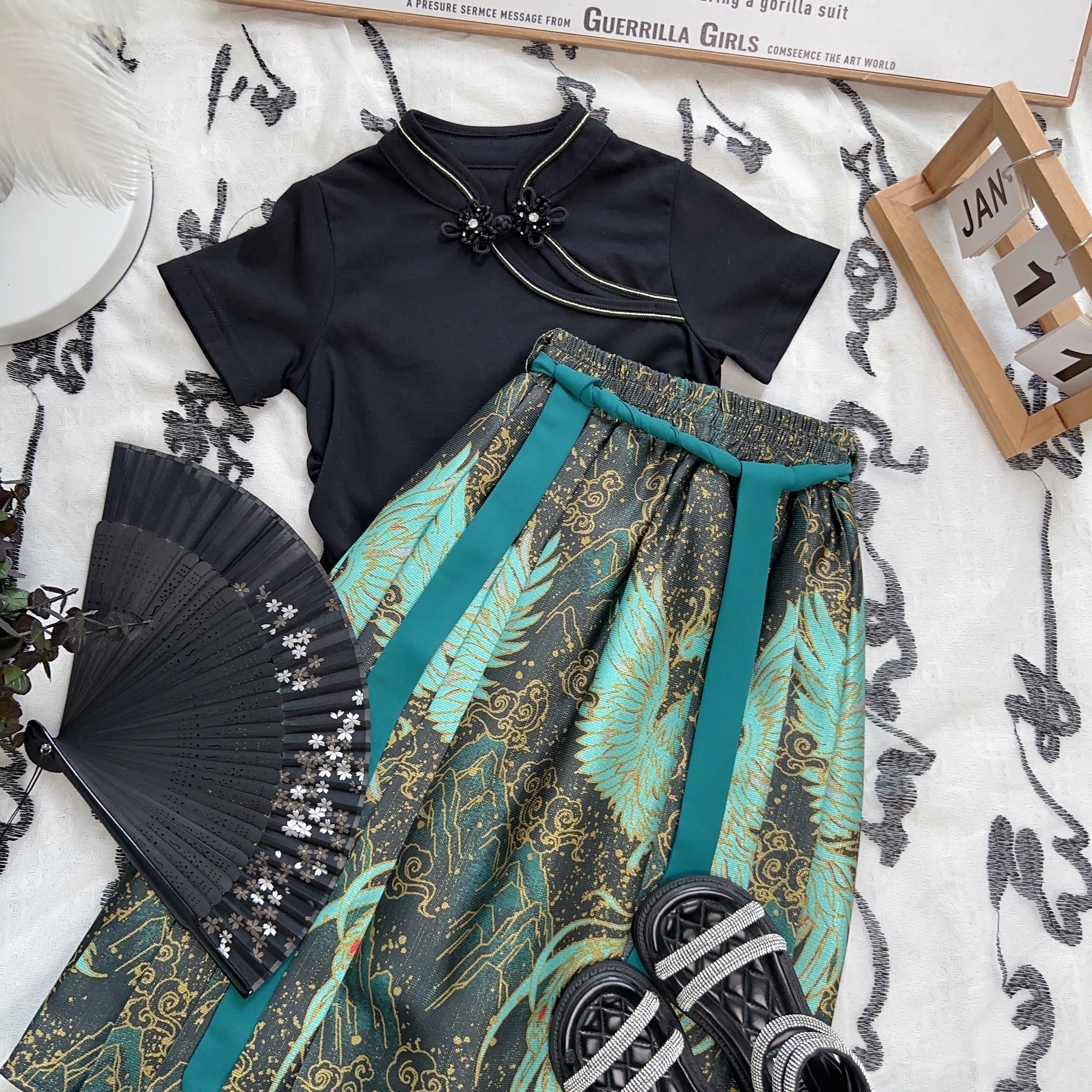 清仓女童汉服马面裙套装夏季儿童中国风两件套织里夏童装XLX24045