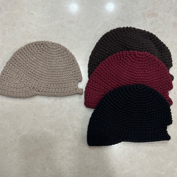 麻线手工编织掏辫帽