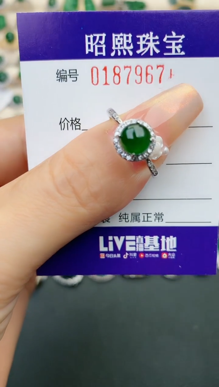 【闪购商品】翡翠戒指银S925镶嵌1