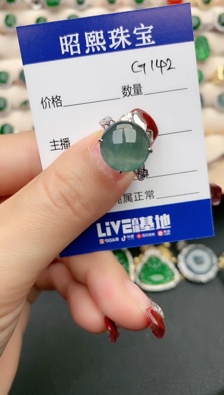 【闪购商品】翡翠戒指银S925镶嵌1