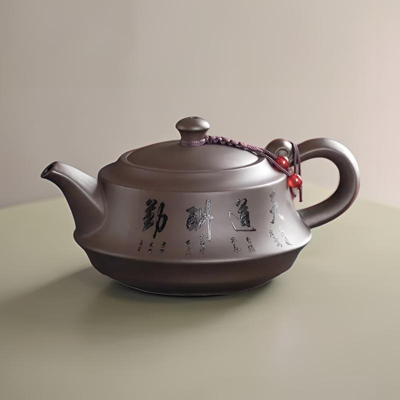 500毫升凤鸣壶原矿紫砂壶精工半手中式大号茶道大容量吉祥壶茶具