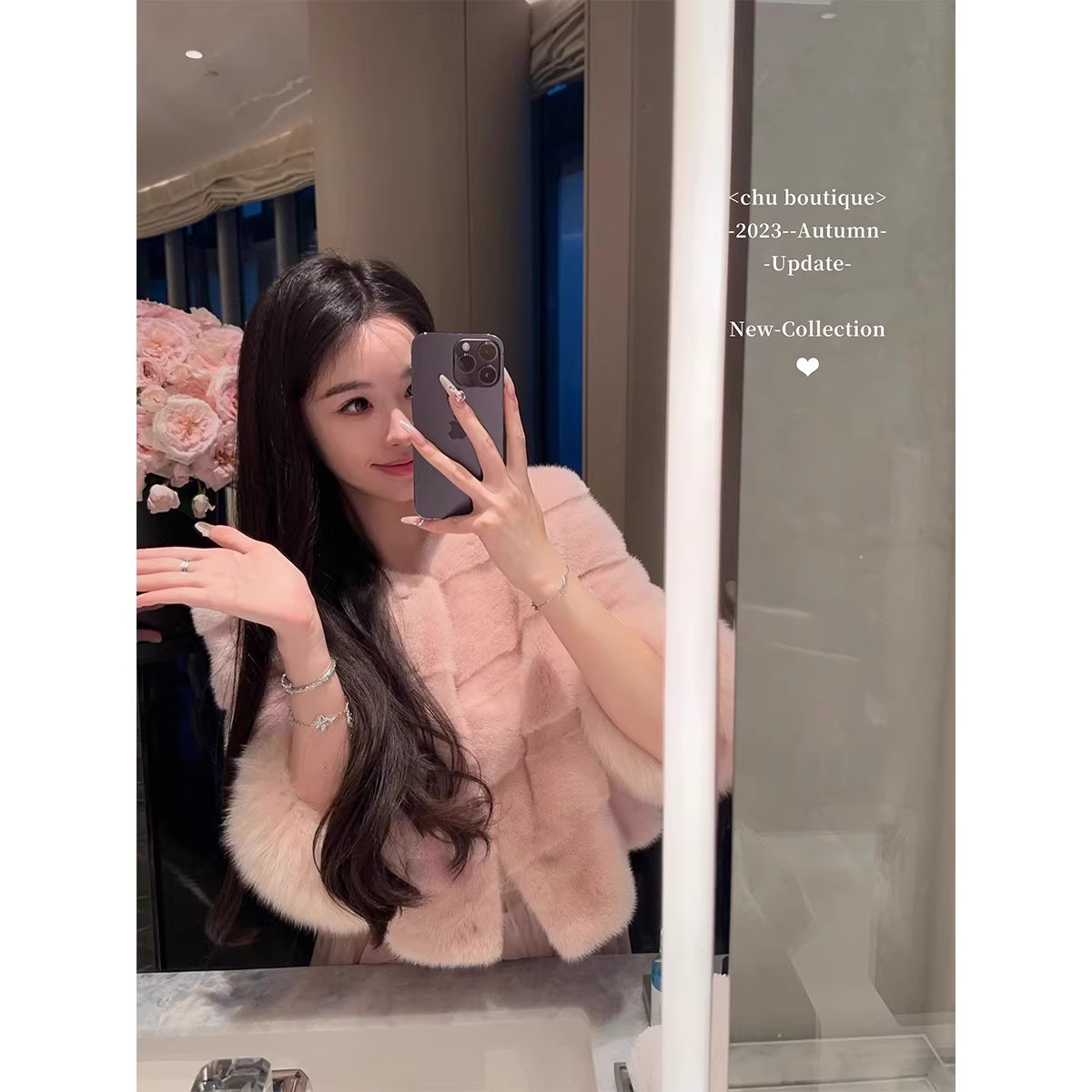 人造皮草 2025新款环保毛毛外套女短款七分袖丹麦貂毛毛加厚上衣