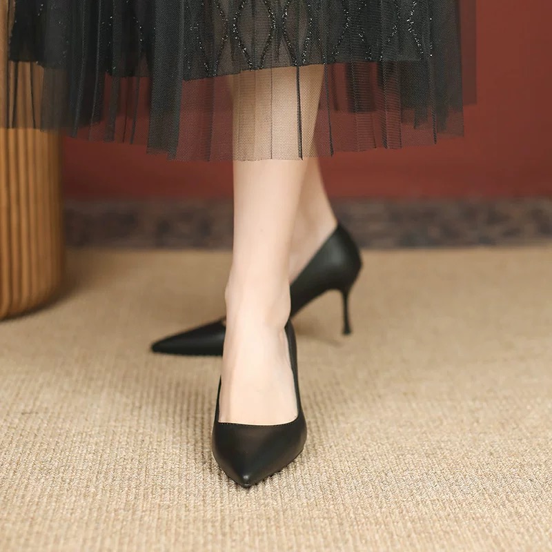 001-200-网红舒适时尚夏季包头中跟韩版仙女风低跟百搭气质女鞋