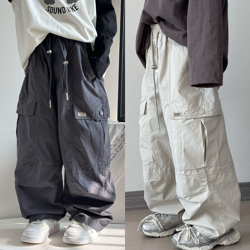 男童工装裤2025春秋裤子中大童宽松休闲裤韩版儿童洋气透气长裤潮