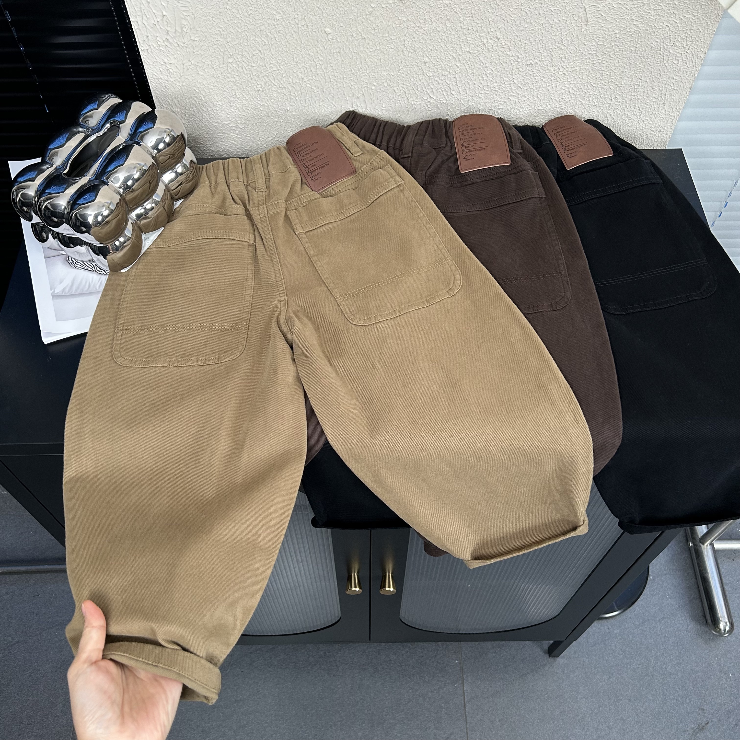 【现货】儿童休闲裤秋装新款男童百搭长裤宽松洋气中大童老爹裤韩版