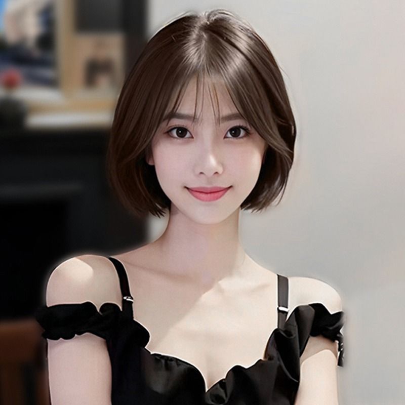 假发女短发全头套式蓬松锁骨发仿真发夏季新款减龄整顶发套波波头