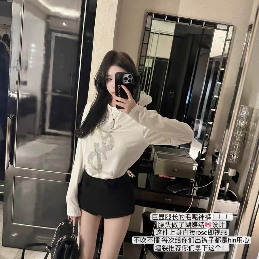 陈允朵*rose神裤巨显腿长！！*蝴蝶结毛呢修身包臀百搭黑色短裤女