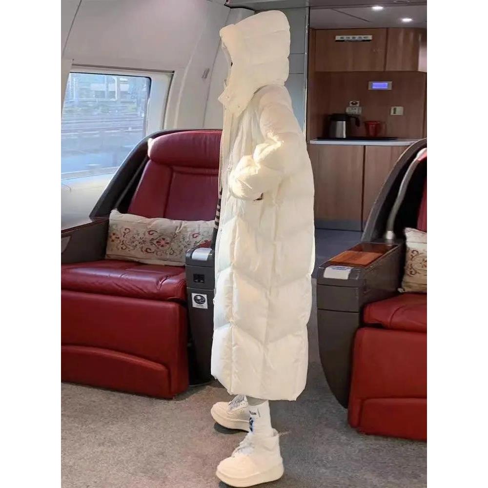 秋冬季断码清仓羽绒棉服双11特卖白色过膝长款羽绒羽绒棉服女2023