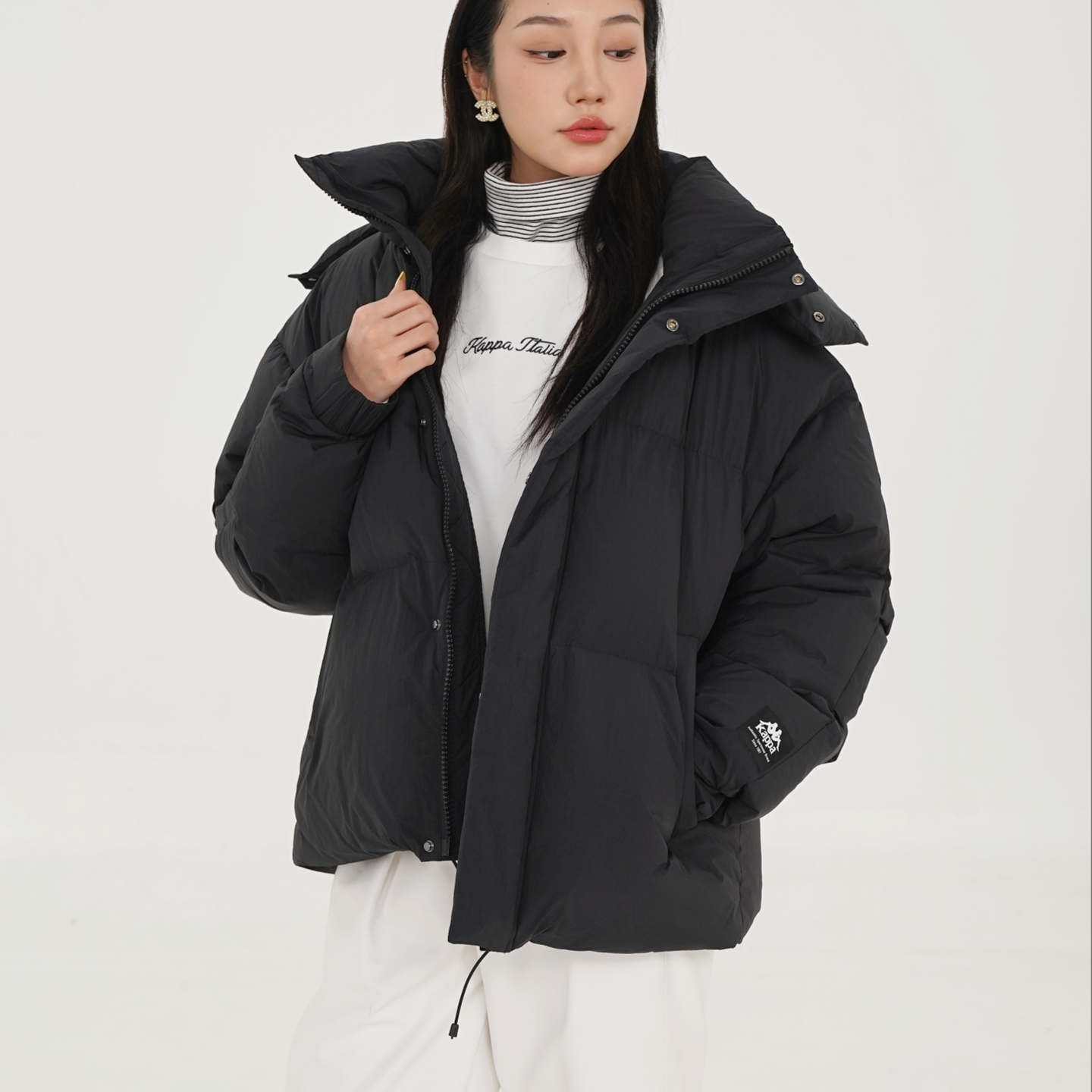 卡帕kappa户外羽绒服时尚休闲情侣连帽防风保暖面包服K0DZ2YY95V