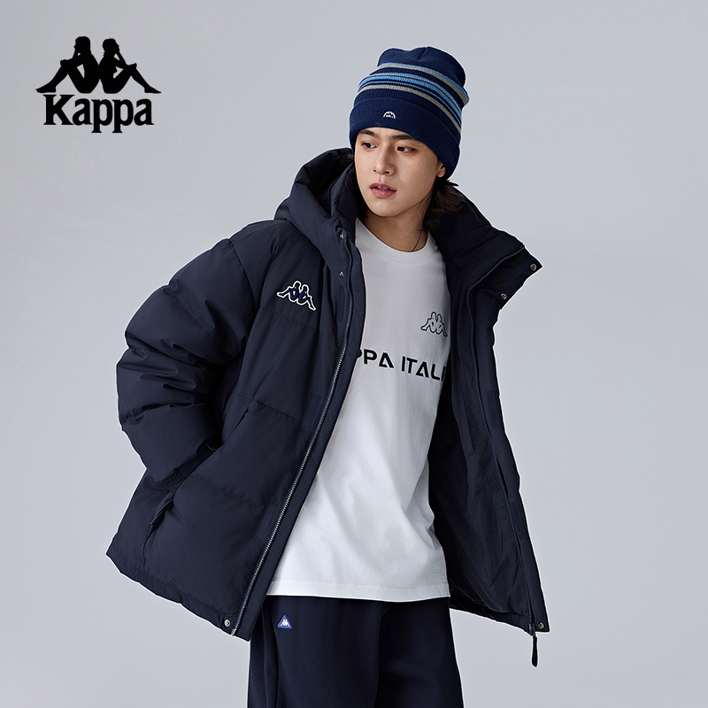 Kappa卡帕背靠背运动羽绒服2025年冬新款面包服外套保暖防寒服男