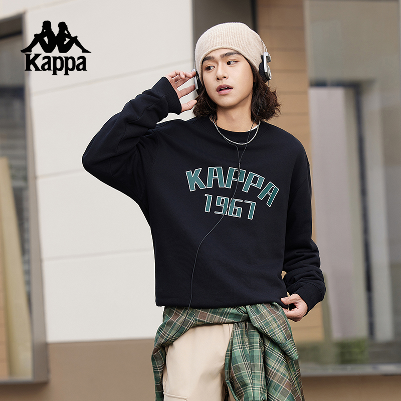 Kappa卡帕背靠背运动卫衣女新款百搭宽松套头衫男上衣K0E72WT01D
