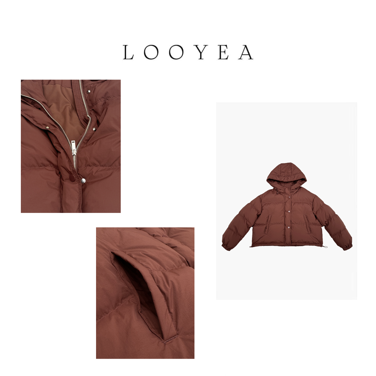 【月下】豆子 冬季新款白鸭绒面包服短款小个子羽绒服 8918