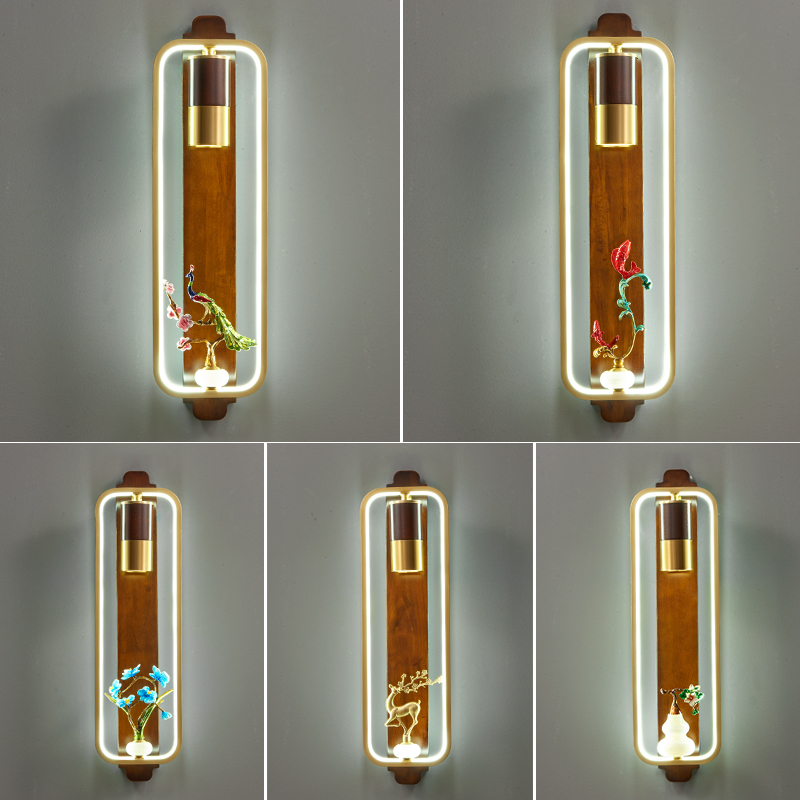 新中式壁灯2024新款全铜客厅背景墙灯卧室床头灯楼梯灯电视墙灯