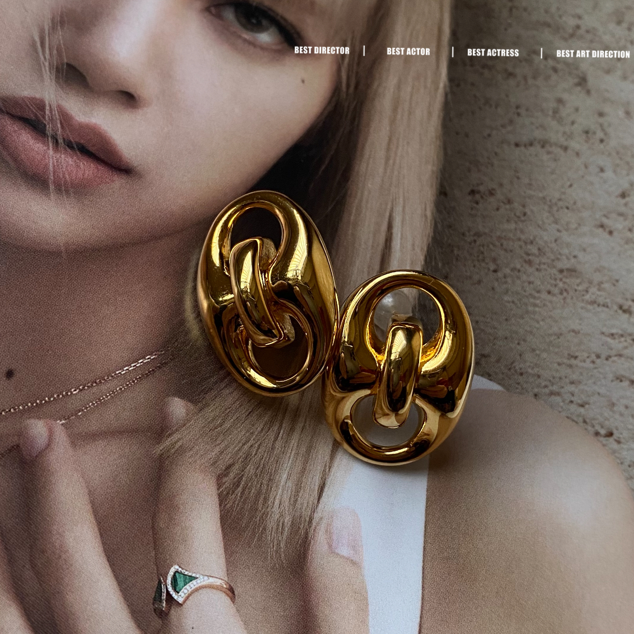 黄铜耳饰 轻奢时尚个性猪鼻扣耳钉0077