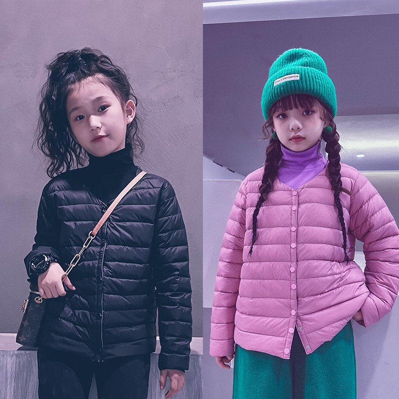冷大娘定制男女儿童秋冬羽绒内胆校服内搭白鸭绒保暖羽绒服亲子款