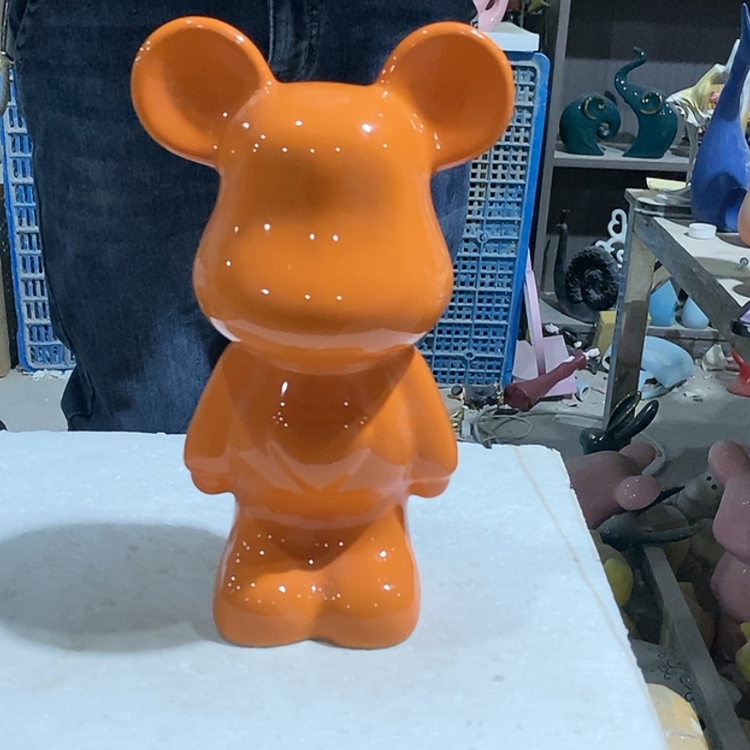 【闪购商品】陶瓷摆件橙色爱心熊