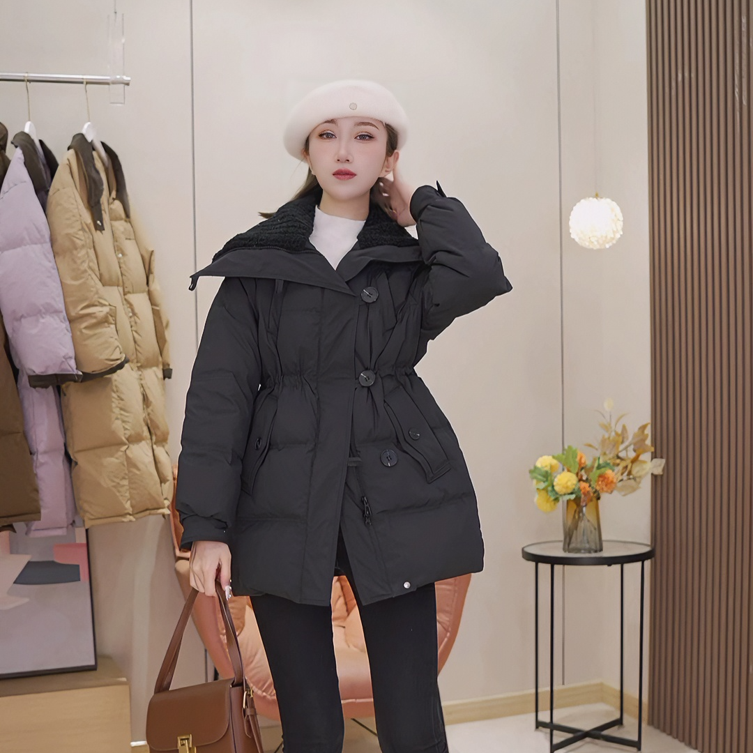 MEIYU魅瑜白鸭绒羽绒服女2025冬季新款显瘦时尚外套 韩版翻领短款