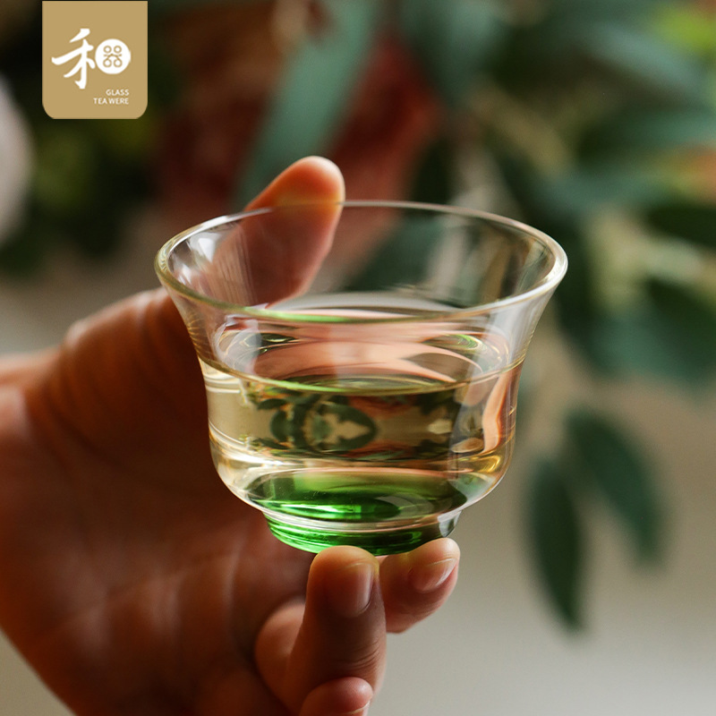 禾器晶彩清杯高硼硅玻璃小茶杯个人专用主人杯功夫茶大号品茗杯