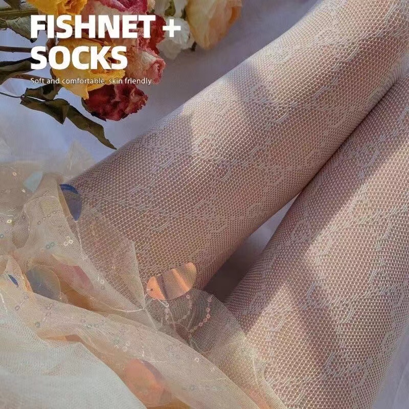 黑家团团白色小丝袜女薄款蕾丝袜卡通袜女童舞蹈袜IS潮流连脚袜