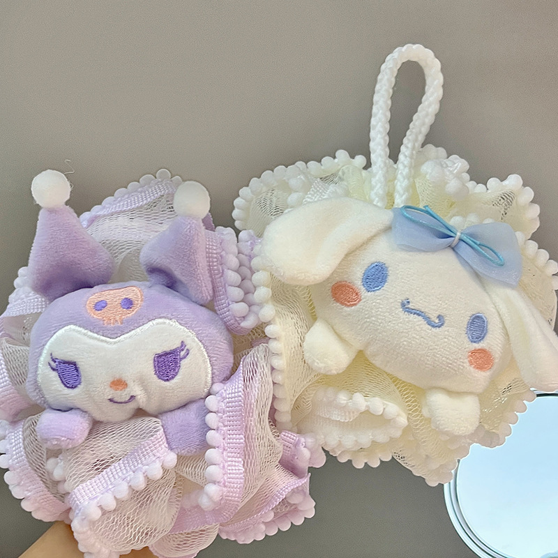 ins可爱三丽鸥卡通浴球学生搓澡球起泡器少女柔软家用沐浴花球花 