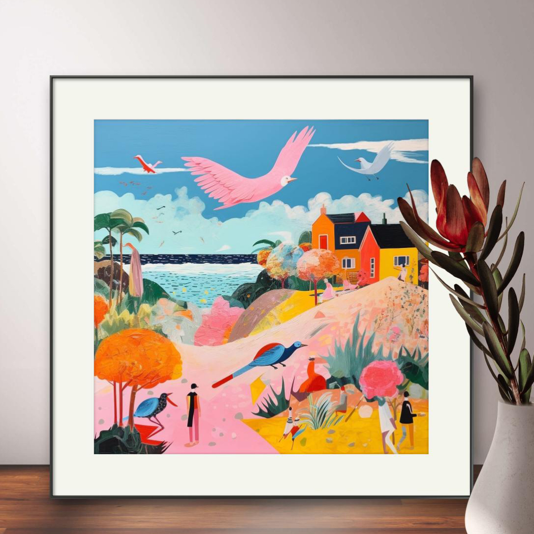 Gloria luan艺术创作现代高级克拉玛依小城限量艺术版画