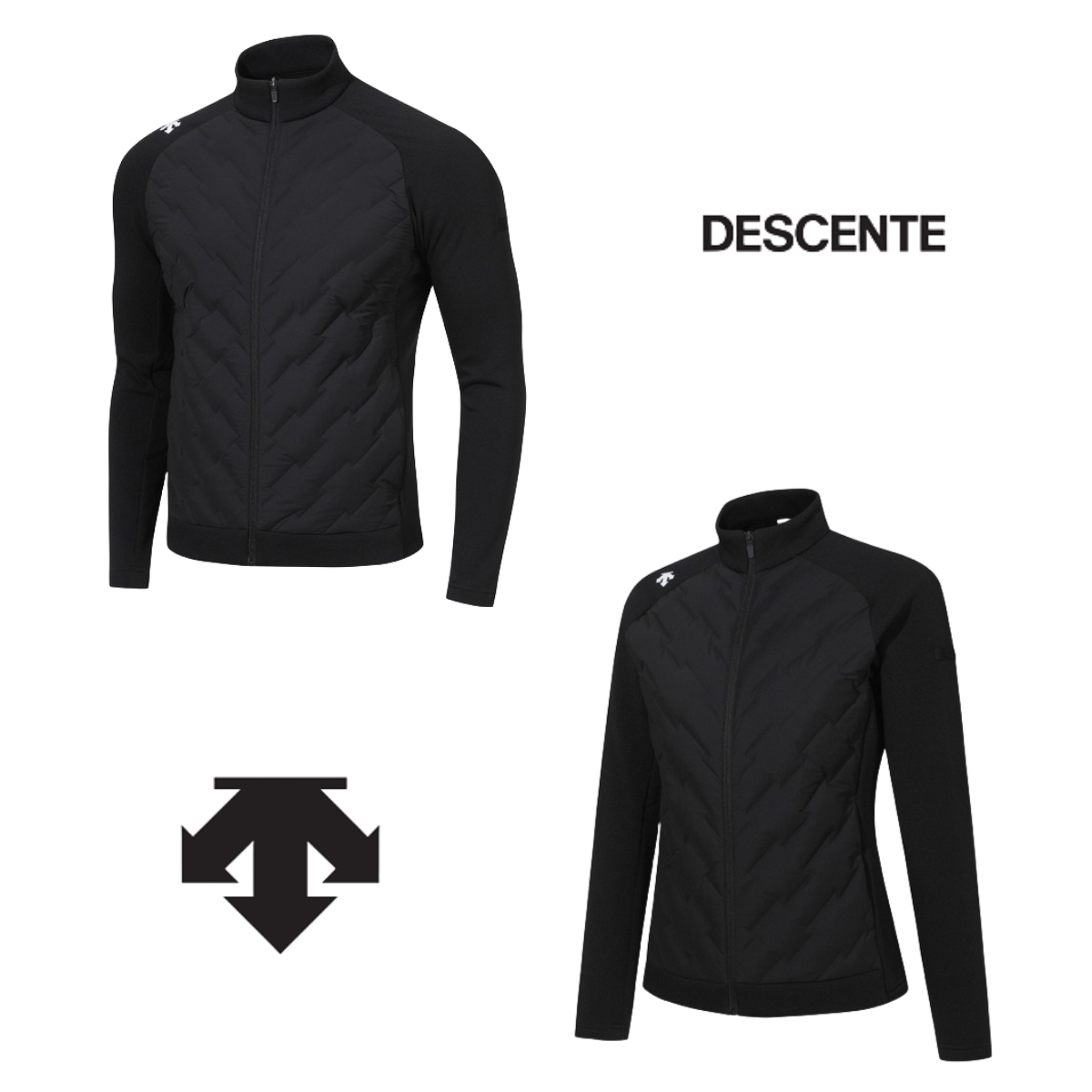 DESCENTE/迪桑特安欣同款秋冬新款羽绒立领外套3D立体裁剪韩版ins