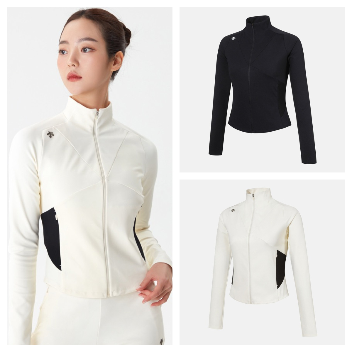 DESCENTE/迪桑特女士修身立领训练拉链长袖户外弹力透气瑜伽韩版