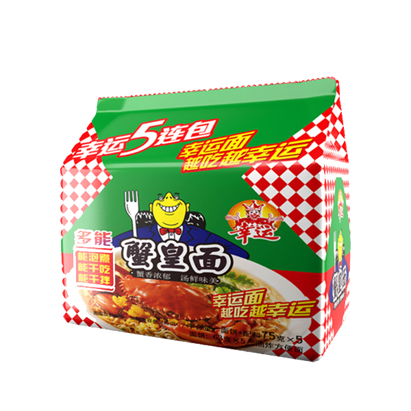 方便面蟹皇面75g*5包爆款面夜宵速食面泡面宿舍办公室零食上班族