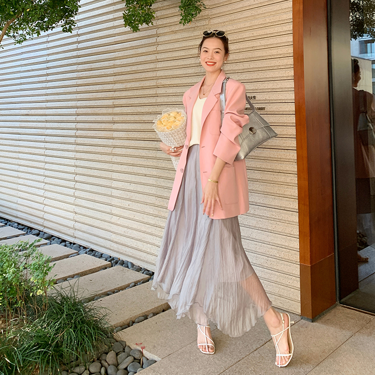 【特卖捡漏】美洋MEIYANG黎雾绿光木耳边显瘦半身裙春夏女显瘦ins