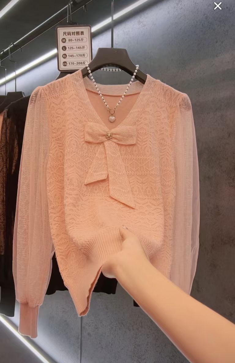 【定制大码女装80-200斤】早秋新品蝴蝶结气质百搭显瘦上衣1767