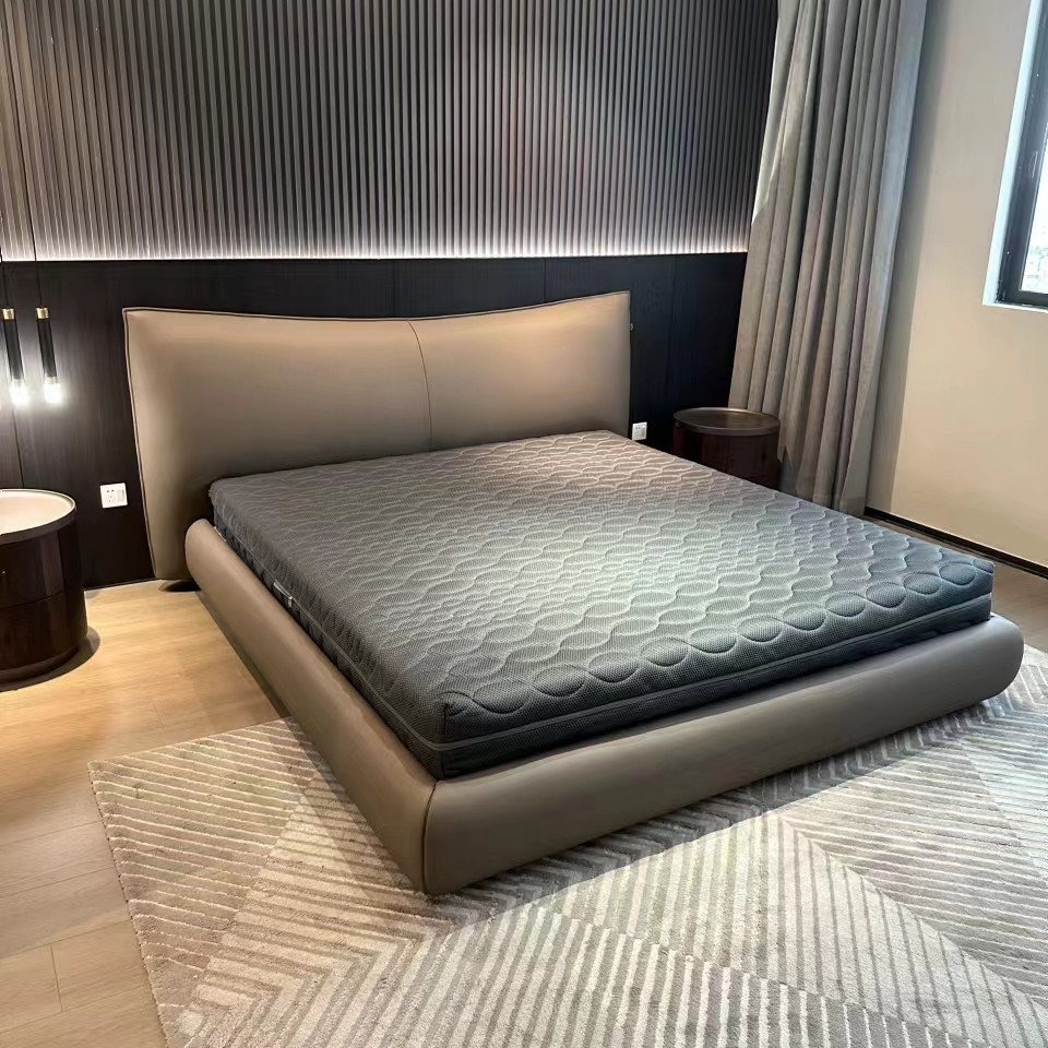 【香奈儿床】主卧大床简约轻奢创意皮床头层牛皮床软包床软床意式