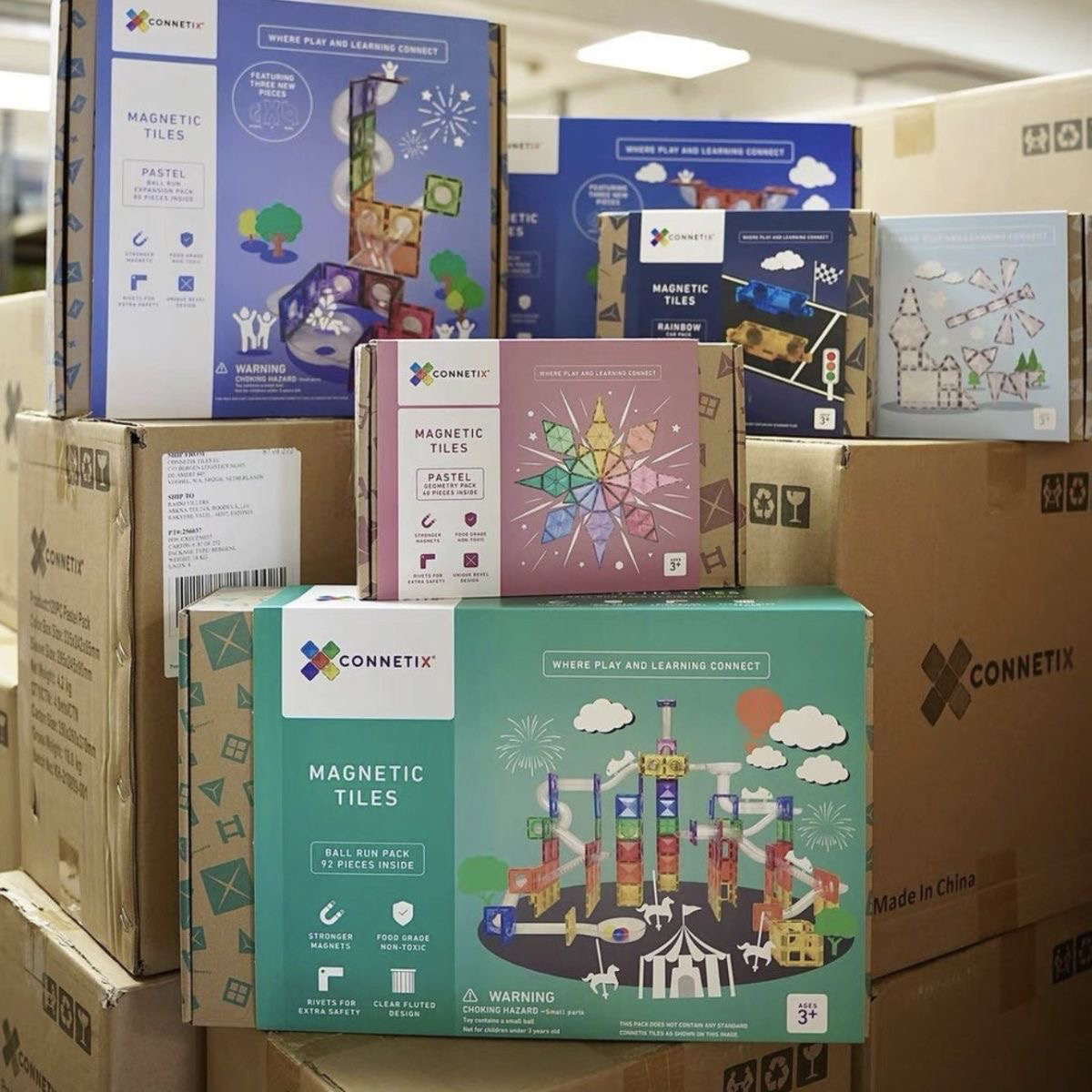 正品澳洲Connetix彩窗磁力片轨道磁力片益智早教启蒙磁力积木玩具