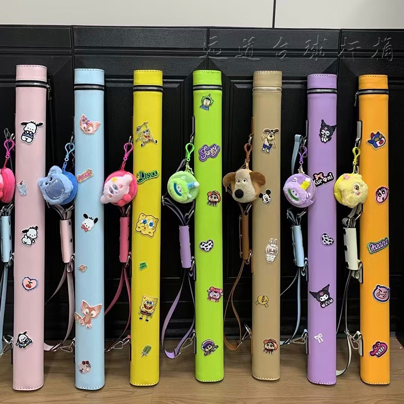 手工台球杆桶多巴胺两孔九球杆筒盒子时尚卡通可爱男女桌球杆包袋