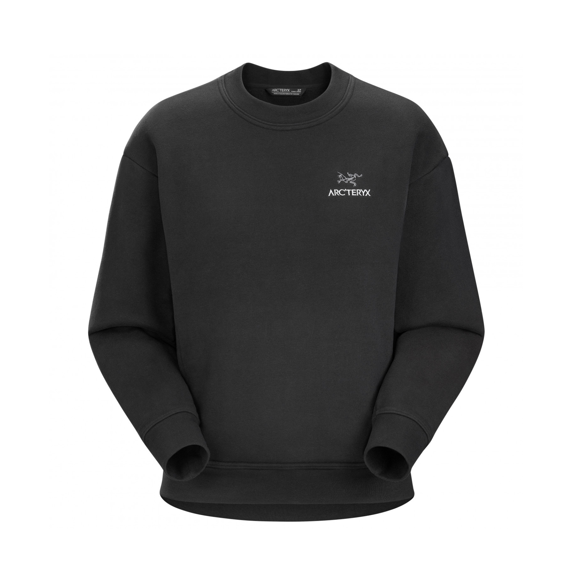 Arcteryx 始祖鸟EMBLEM Logo 字母刺绣抓绒保暖圆领卫衣男士
