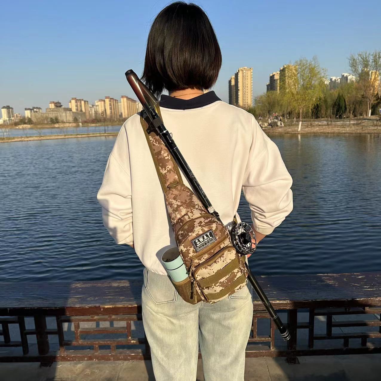 谷麦斜挎包渔具包背包渔具收纳包