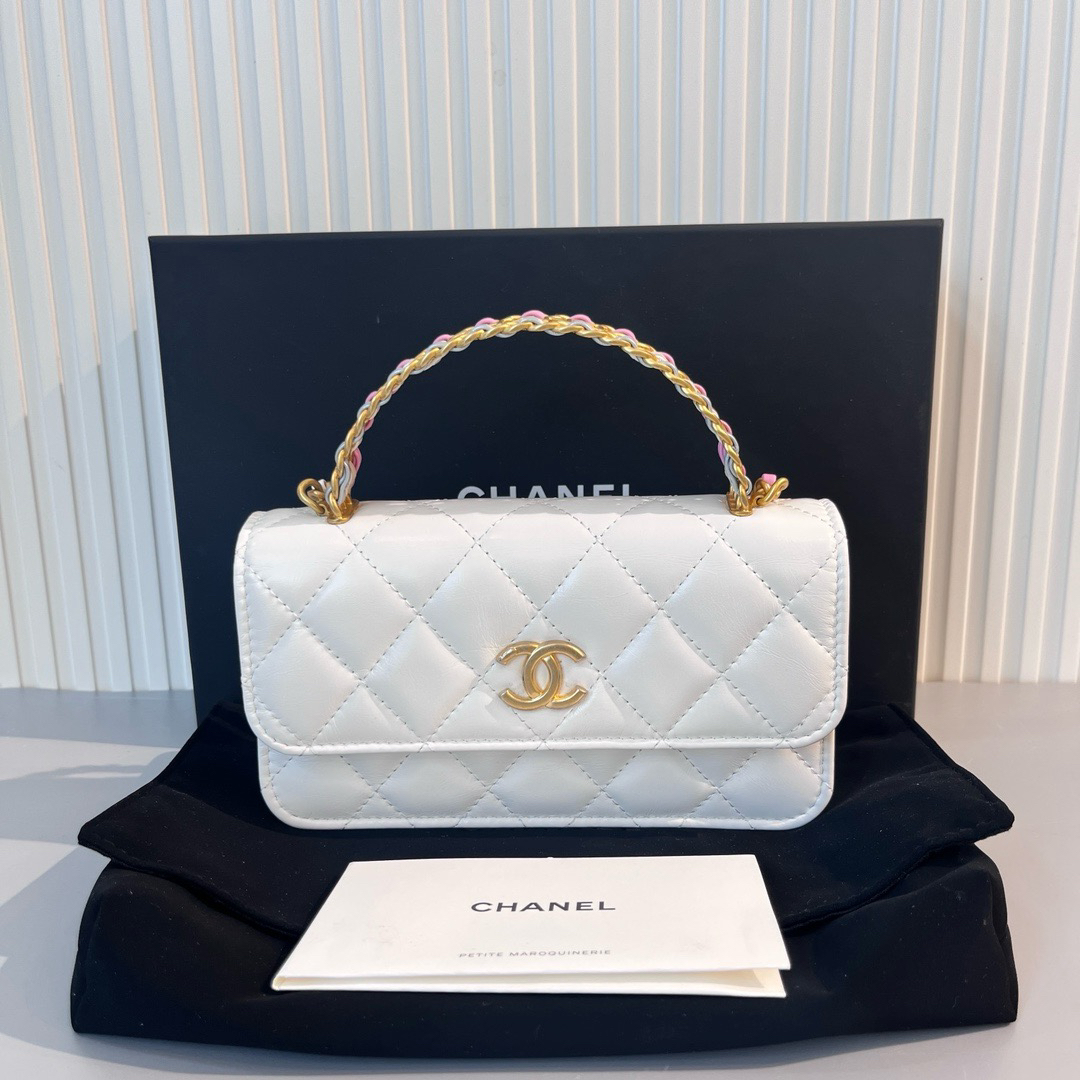 全新未使用 Chanel/香奈儿 琅迪 23p彩虹手柄 白金woc