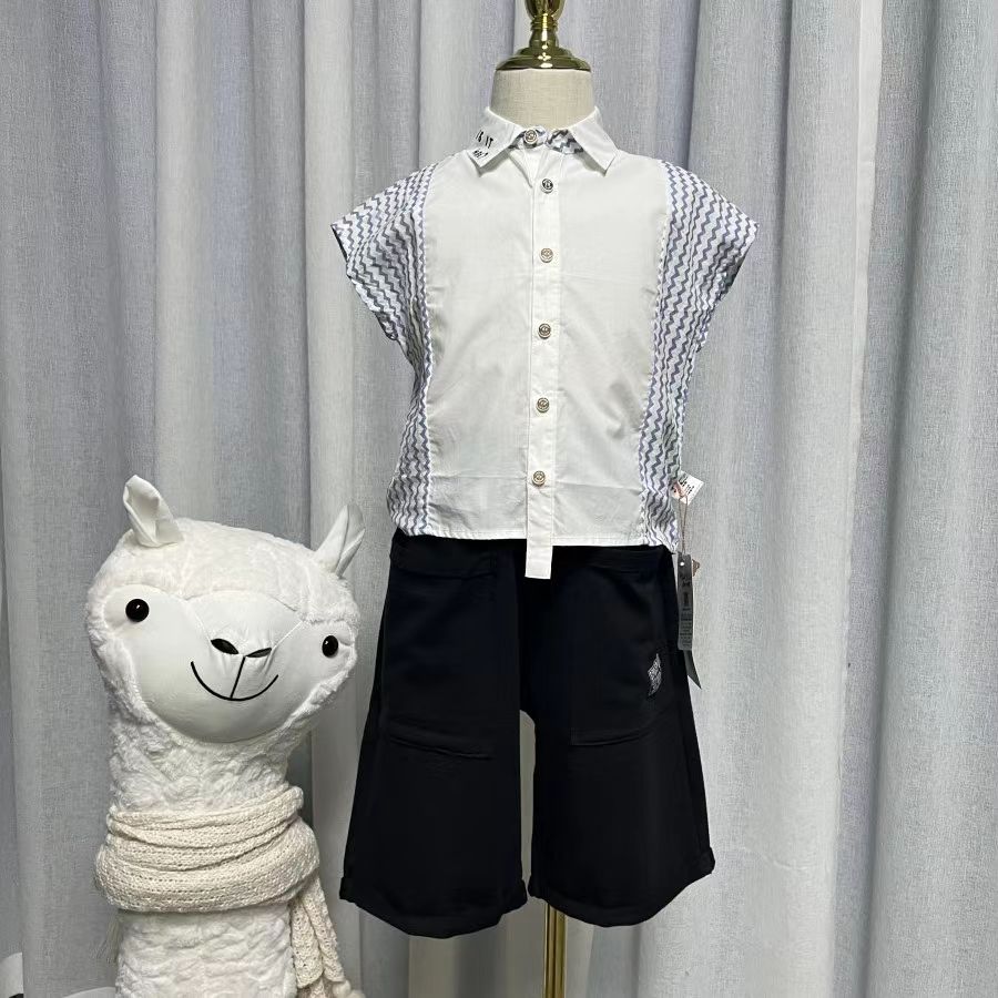 B26 品牌折扣严选夏季儿童衬衫 米白 02023113C